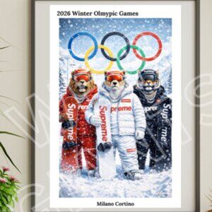 2026 Winter Olympic Games Animal Art Print 11x17 Wall Art